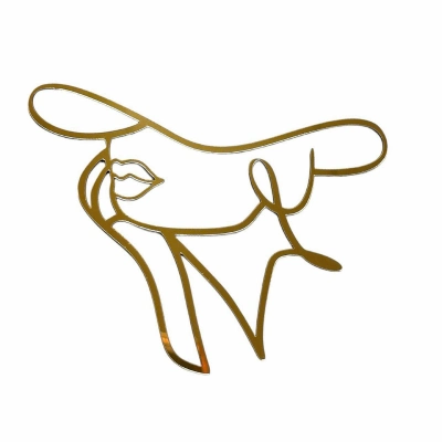 Топпер золотой «Силуэт лица» из полистирола. 1шт — изображение 2