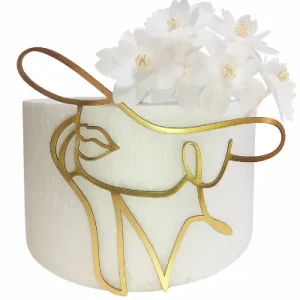 Топпер золотой «Силуэт лица» из полистирола.