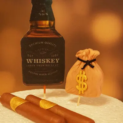 Набор мастичных топперов "Whiskey & Cigar"