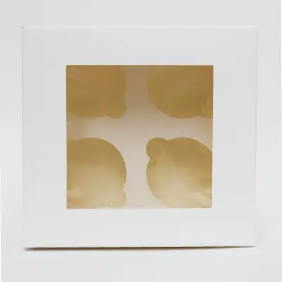 Коробка для 4 капкейков 17×17×9 см.
