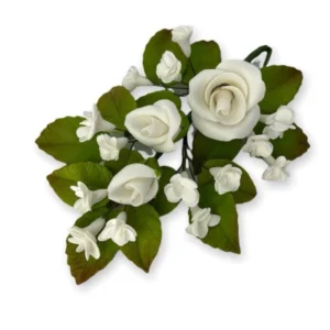 Букет белых роз для торта.