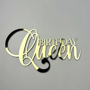 Топпер «Birthday Queen» золотой, 13×6,5 см.