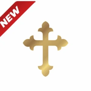 Золотой топпер-крестик из полистирола.