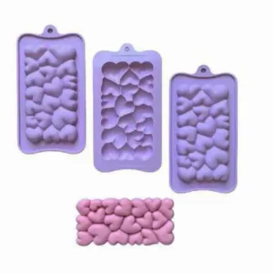 Форма силиконовая для шоколада Объемные сердечки