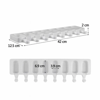 Силиконовая форма для мороженого, 8 ячеек, высота 6.9 см. 1шт — изображение 2