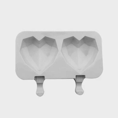 Силиконовая форма «Сердце» из 2 ячеек для мороженого и десертов.