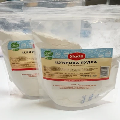 Сахарная пудра Slado 200 г — без крахмала, для выпечки и десертов.