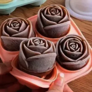 Силиконовая форма для льда, конфет и шоколада "Роза" (4 ячейки)