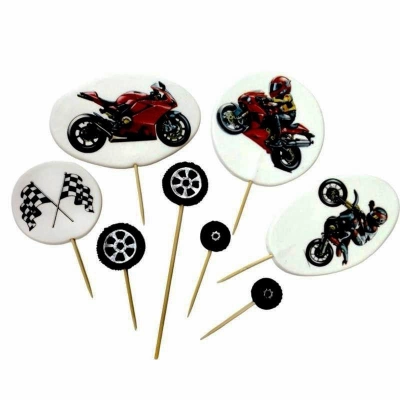 Мотоцикл TOP — набор кондитерских украшений, 8 элементов.