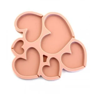 Форма силиконовая “Сердечки”, 6 шт., разного размера.