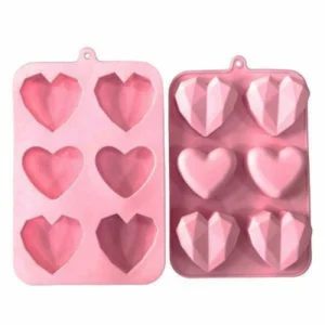 Форма силиконовая “Сердечки 3D”, 6