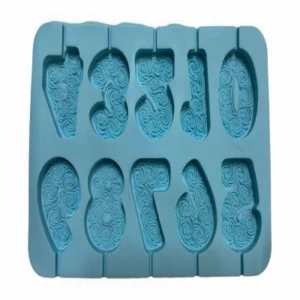 Форма силиконовая для леденцов «Цифры в цветах».