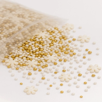 Посыпка «Коктейль белоснежная золотая» 50гр