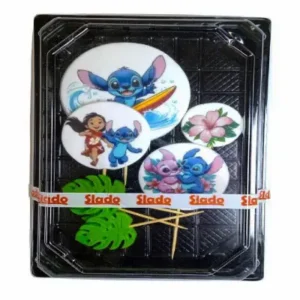 Украшения Stitch — 7 ярких вафельных декоров для тортов.