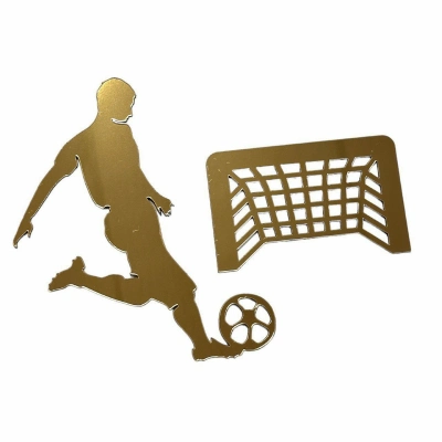 Золотой топпер «Футбол», футболист 10 см, ворота 4 см.