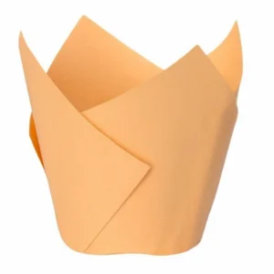 Форма бумажная «тюльпан» для выпечки, персиковая