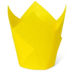 Форма бумажная «тюльпан» для выпечки, желтая