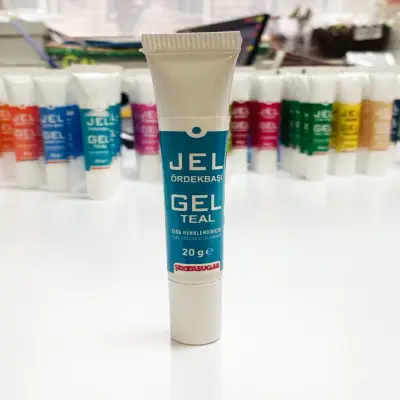 Гелевый пищевой краситель Teal, 20 гр — яркий бирюзовый оттенок. Турция