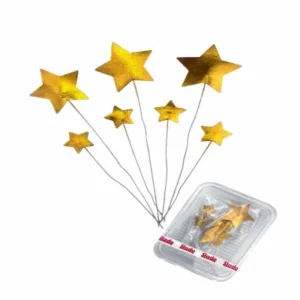 Вафельные золотые звёздочки, набор 7 штук.