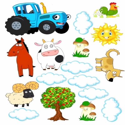 Вафельная картинка «Синий трактор и друзья». Лист А4