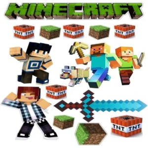 Вафельная картинка «Майнкрафт» на листе А4.