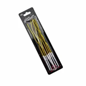 Свечи коктейльные золотые хром, 13 см.