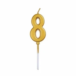 Свеча-цифра «8» мини, золотая, 4 см