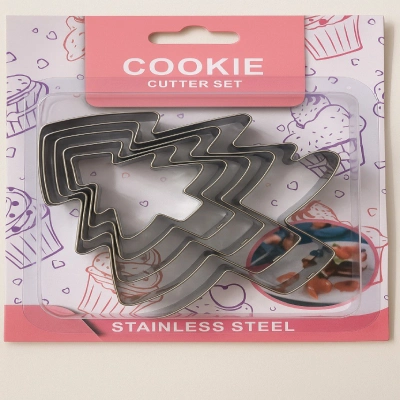 Набор вырубок «Ёлочка», 5 шт. (11 см, 9,8 см, 8,5 см, 6,8 см, 5 см).