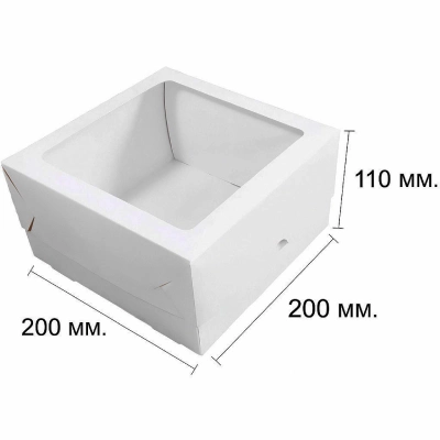 Коробка для бенто-торта с окошком. 20*20*11см 1шт — изображение 2