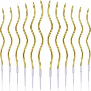 Свечи коктейльные золотые, 15 см.