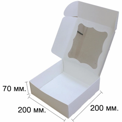 Коробка для зефира с окошком, 20×20×7 см. 1шт — изображение 2
