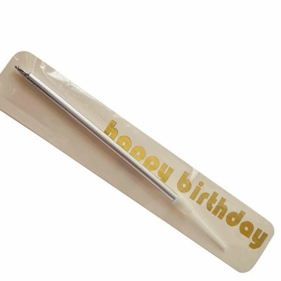 Свеча для бенто-торта серебряная, 9 см.