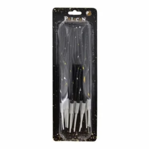 Свечи волнистые чёрные с золотыми каплями.