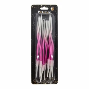 Свечи волнистые розово-белые