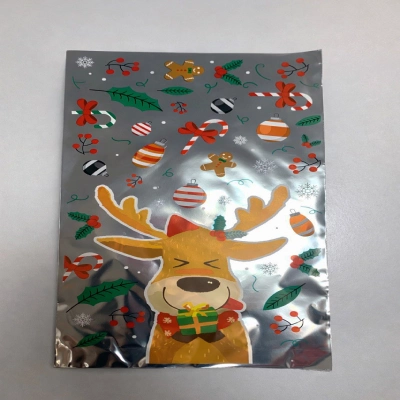 Полипропиленовый пакет с новогодним дизайном. Размер 200×350 мм, плотность 25 мкм.