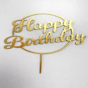 Золотой топпер Happy Birthday