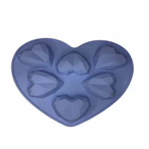 Силиконовая форма с сердцами для выпечки и десертов, 6 ячеек.