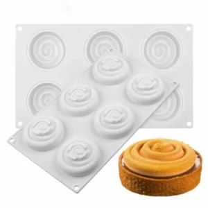 Силиконовая форма «Булки» для муссовых и евродесертов. 6 ячеек Ø 7 см.