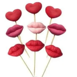 Сахарный декор «Сердечки с поцелуями»