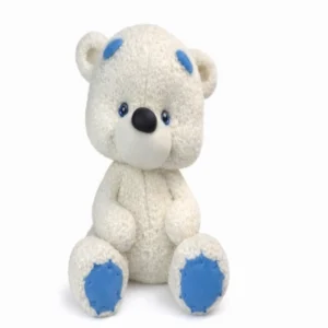 Кондитерское украшение «Мишка Тедди» с голубыми лапками, высота 6,5 см.