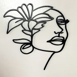 Черный топпер «Силуэт лица» для стильного декора торта.