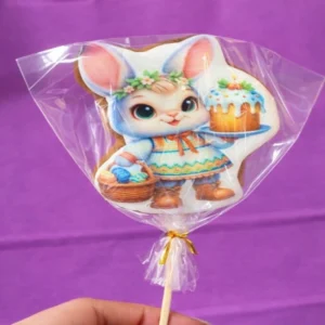 Имбирный пряник зайчик пасхальный, 8 см.